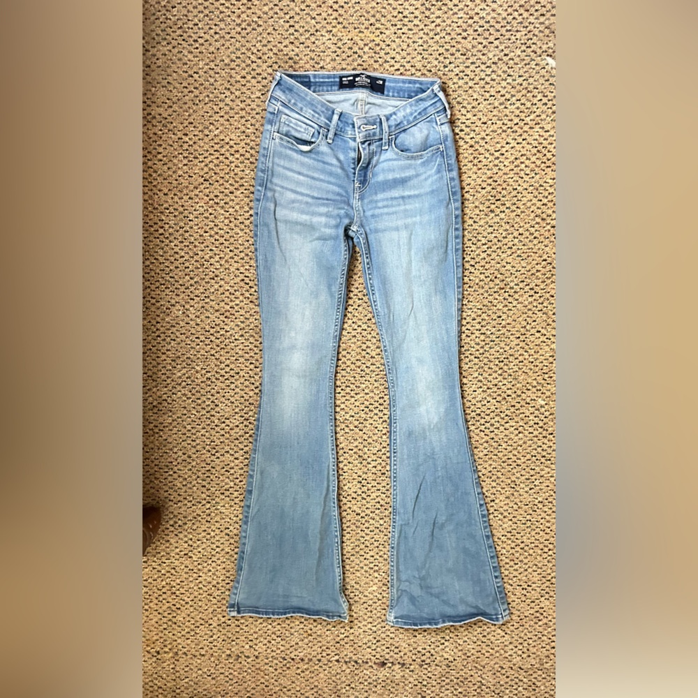 Hollister Blue Boot Cut Jeans with Classic Fading